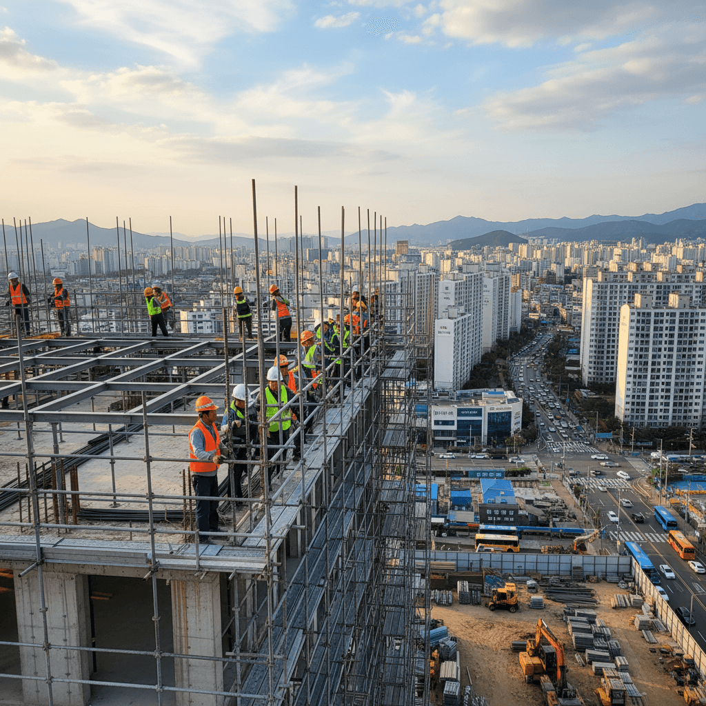 창원 건설현장 기공 조공 인력 투입